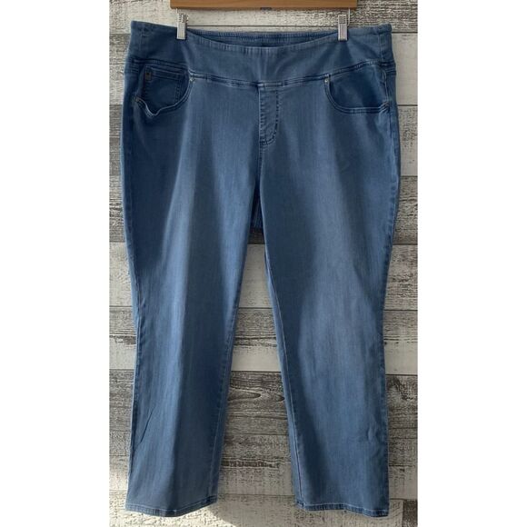 Belle Kim Gravel Flexibelle Pull On Ankle Jeans Women's Size 24W (Fit 40x27) - Picture 1 of 13
